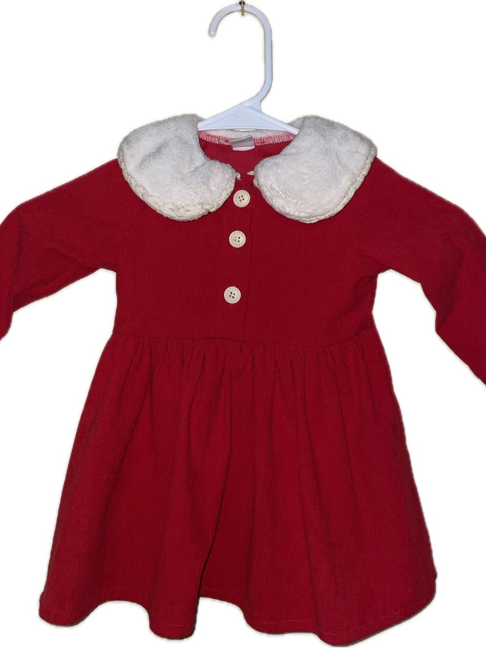 Baby Christmas Dress with faux fur trim - 6-9MO